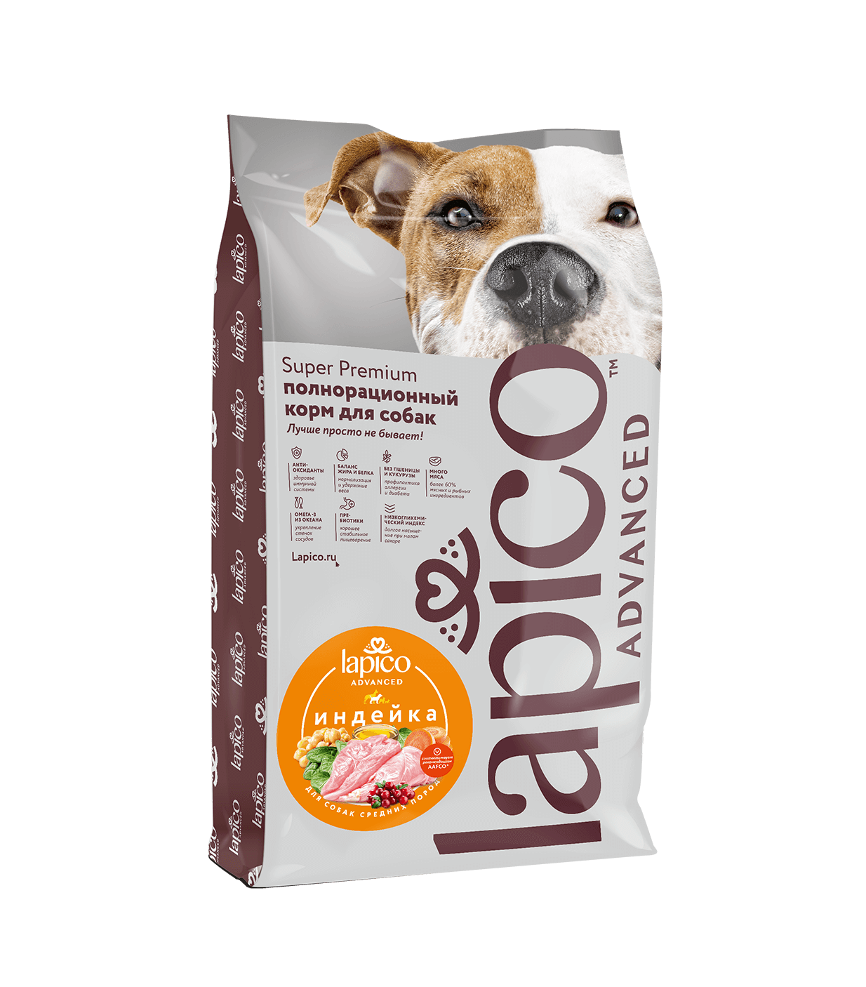Сухой корм «Lapico Advanced» для собак средних пород, индейка